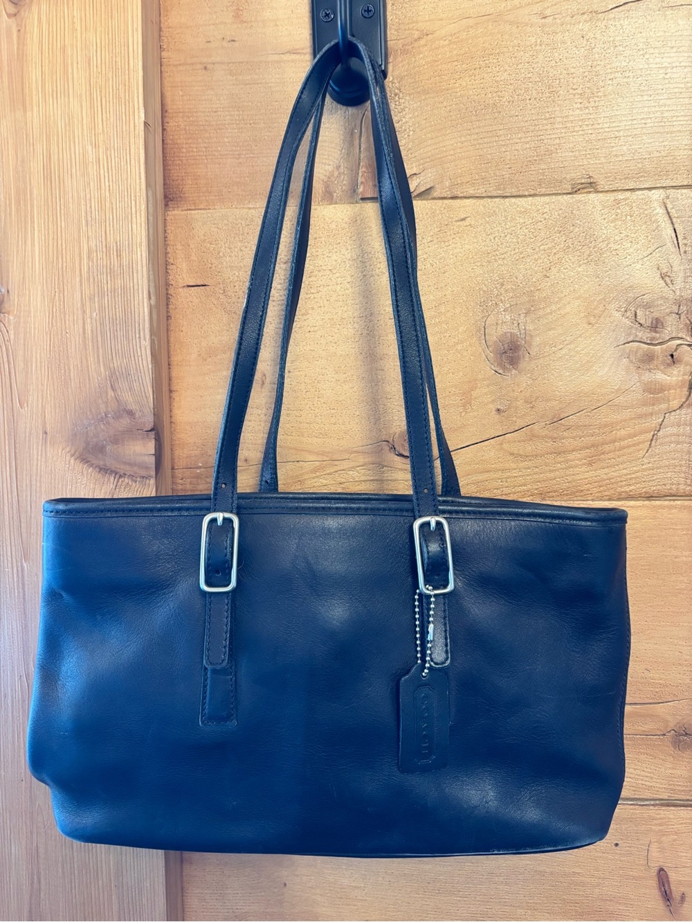 Vintage Coach Legacy Classic Shopper 9813 Black Leather Tote/ Silver Hardware